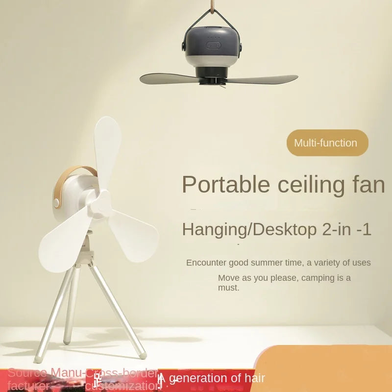 Portable Wireless Ceiling Fan with Light & Remote